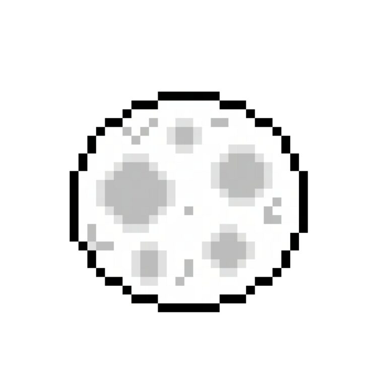 pixel art of a full moon in a retro style
