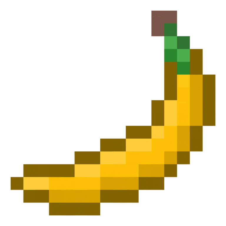 A small pixel art of a banana in retro style