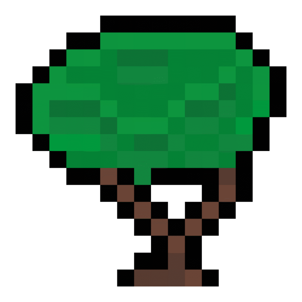 Small 16x16 pixel art of a green tree with branches