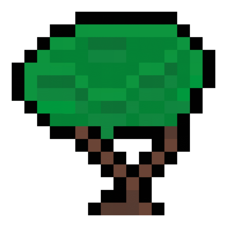 Small 16x16 pixel art of a green tree with branches